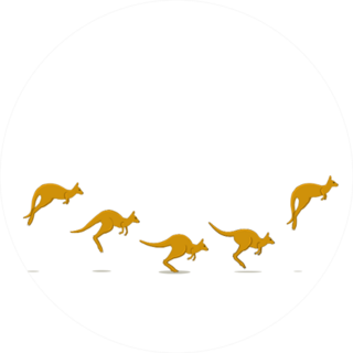 Kangaroos Jumping Isolated Sticker