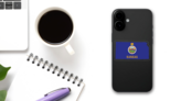 Kansas Flag State Sticker on a Phone (New) example