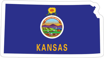 Kansas Flag State Sticker