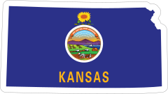 Kansas Flag State Sticker