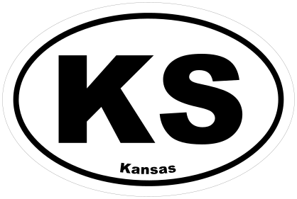 Kansas Ks Oval Sticker