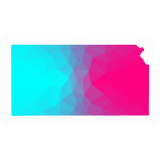Kansas Map Triangle Low Poly Geometric Gradient Sticker