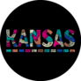 Kansas Multicolor Doodle Lettering Sticker