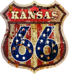 Kansas Route Sixty Six Road Sign Sticker