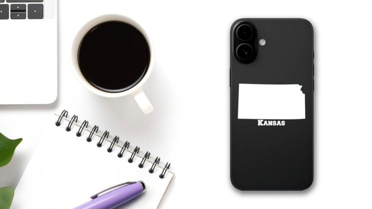 Kansas State Sticker on a Phone (New) example