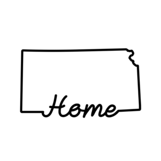 Kansas Us State Outline Home Lettering Sticker