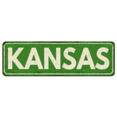 Kansas Vintage Rusty Metal Sign Sticker