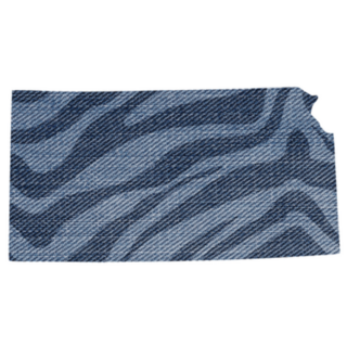 Kansas Zebra Print State Outline Sticker