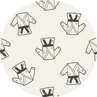 Karate Doodle Seamless Pattern Sticker