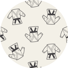 Karate Doodle Seamless Pattern Sticker