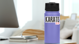 Karate Font, Karate Japan Sticker on a Water Bottle (New) example