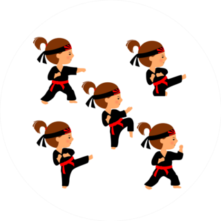 Karate Girl Vector Illustration Sticker