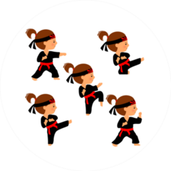 Karate Girl Vector Illustration Sticker
