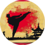 Karate Grunge Background Sticker