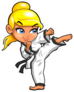 Karate Martial Arts Cartoon Girl Kick Sticker