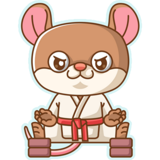 Karate Mouse Sticker