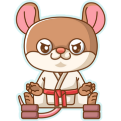 Karate Mouse Sticker