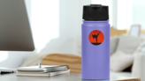 Karate Silhouette Vibrant Background Sticker on a Water Bottle (New) example