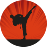 Karate Silhouette Vibrant Background Sticker