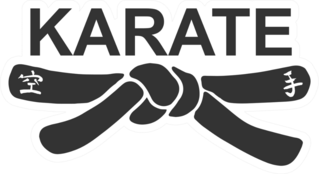 Karate With Black Belt Sticker