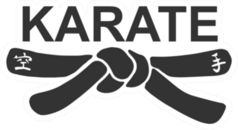 Karate With Black Belt Sticker