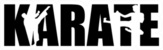 Karate Word With Fighter Silhouettes Sticker