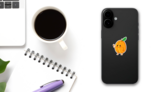 Kawaii Apricot Sticker on a Phone (New) example