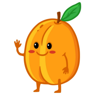 Kawaii Apricot Sticker