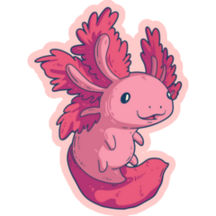 Kawaii Axolotl Floating Sticker