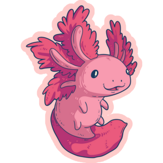 Kawaii Axolotl Floating Sticker