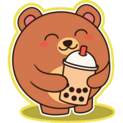 Kawaii Boba Bear Sticker