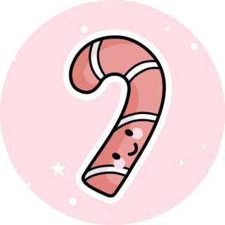 Kawaii Candy Cane Sticker