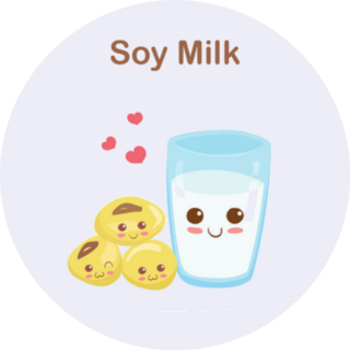 Kawaii Cartoon Soybeans Glass Of Milk Sticker