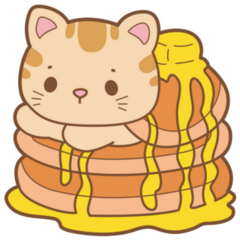 Kawaii Cat Pancakes Sticker