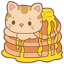 Kawaii Cat Pancakes Sticker
