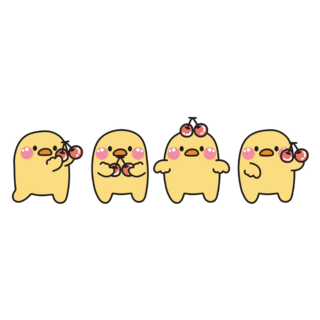 Kawaii Cherry Duck Sticker