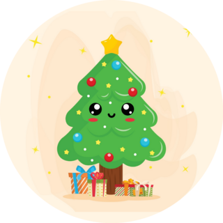 Kawaii Christmas Tree Sticker