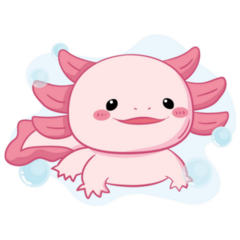 Kawaii Chubby Axolotl Sticker