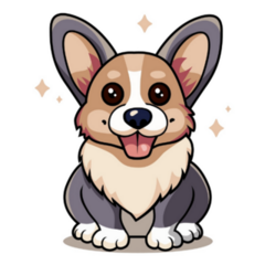 Kawaii Corgi Sitting Sticker
