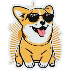 Kawaii Cute Happy Corgi Sticker