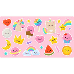 Kawaii Emoticons Sticker Sheet