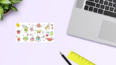 Kawaii Food Sticker Sheet on a Desk (New) example