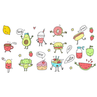 Kawaii Food Sticker Sheet