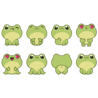 Kawaii Frogs Sticker Sheet
