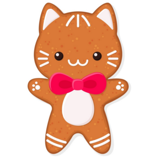 Kawaii Gingerbread Cat Sticker