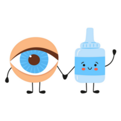 Kawaii Human Eye And Medical Drops Characters Sticker
