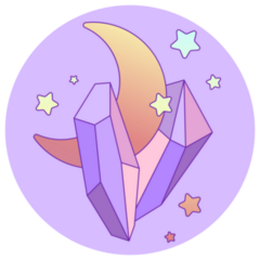 Kawaii Illustration Of Crystals Sticker