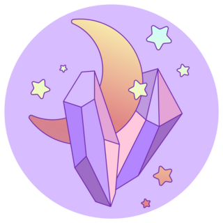 Kawaii Illustration Of Crystals Sticker