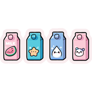 Kawaii Juice Cartons Sticker