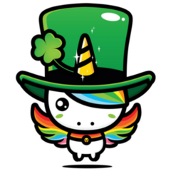 Kawaii Little Unicorn Leprechaun Sticker